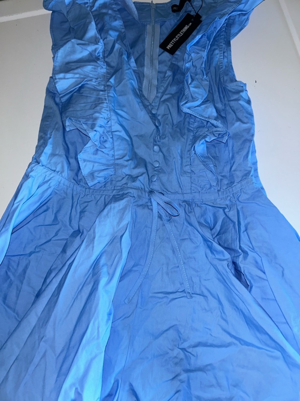 PrettyLittleThing Light Blue Zip-Back romper